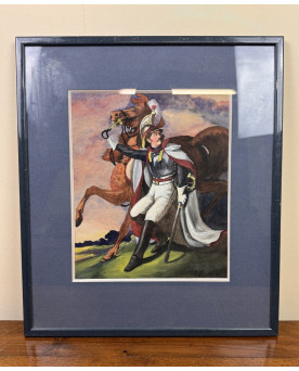 Le village de 58 brocanteurs - d'Après Géricault / Signé Allouis / Daté 1910 / Pastel Encadré