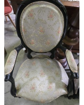 Le village de 58 brocanteurs - paire de fauteuils époque Napoléon III en bois noirçi vers 1850