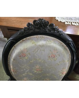 Le village de 58 brocanteurs - paire de fauteuils époque Napoléon III en bois noirçi vers 1850