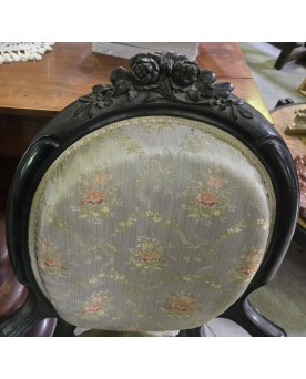 Le village de 58 brocanteurs - paire de fauteuils époque Napoléon III en bois noirçi vers 1850