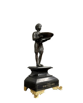 Le village de 58 brocanteurs - D'après Louis Van Cutsem: Grande sculpture orientaliste en bronze / haut 35cm