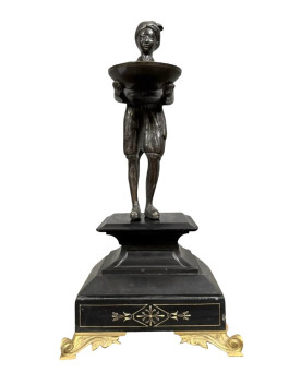 Le village de 58 brocanteurs - D'après Louis Van Cutsem: Grande sculpture orientaliste en bronze / haut 35cm