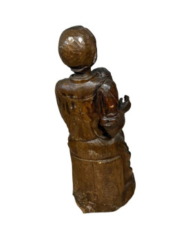 Le village de 58 brocanteurs -Ecole Française du XVIIème : très grande sculpture figurant une maternité / haut 120cm