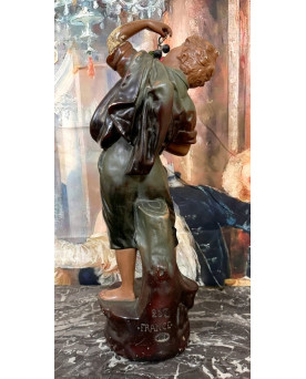 Le village de 58 brocanteurs - Statue En Platre Peint époque Art Déco