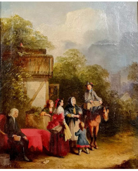 Le village de 58 brocanteurs - Buffet époque Empire en noyer