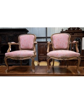 Le village de 58 brocanteurs - paire de fauteuils cabriolets style Louis XV