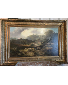 Le village de 58 brocanteurs - William R. Stone (1842-1913) : immense huile sur toile / 160 x 110 cm
