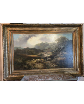 Le village de 58 brocanteurs - William R. Stone (1842-1913) : immense huile sur toile / 160 x 110 cm