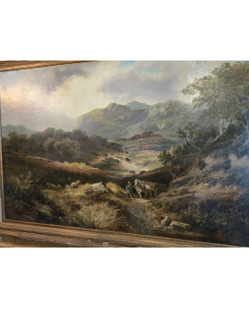 Le village de 58 brocanteurs - William R. Stone (1842-1913) : immense huile sur toile / 160 x 110 cm