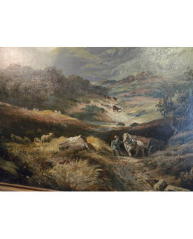 Le village de 58 brocanteurs - William R. Stone (1842-1913) : immense huile sur toile / 160 x 110 cm