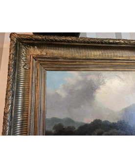 Le village de 58 brocanteurs - William R. Stone (1842-1913) : immense huile sur toile / 160 x 110 cm