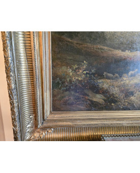 Le village de 58 brocanteurs - William R. Stone (1842-1913) : immense huile sur toile / 160 x 110 cm