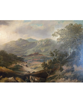 Le village de 58 brocanteurs - William R. Stone (1842-1913) : immense huile sur toile / 160 x 110 cm