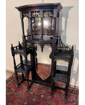 Le village de 58 brocanteurs - Importante étagère ou Bibus en bois laqué