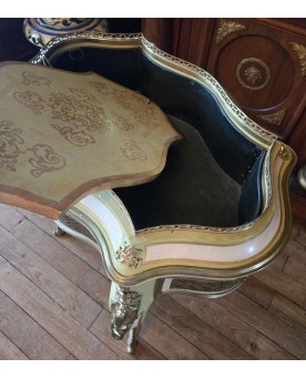 Le village de 58 brocanteurs - Rare Jardiniére Venitienne de style Louis XV en bois laqué et doré