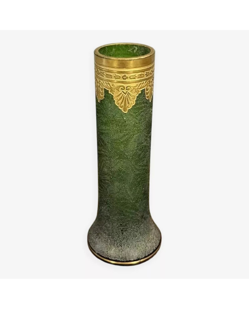 Le village de 58 brocanteurs - Legras (d’après): vase de la série vert impérial ou vert du Nil ép. Art Nouveau
