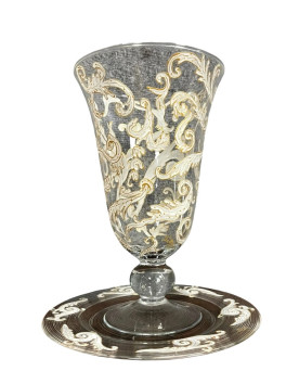 Le village de 58 brocanteurs - luxueux ensemble vase et plateau en cristal / Murano - Baccarat - Saint Louis