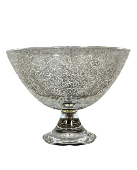 Village des brocanteurs 58 - Importante coupe de centre de table sur piédouche en cristal de Baccarat