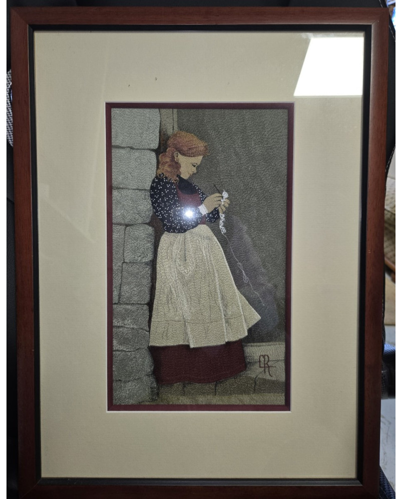 Le village de 58 brocanteurs - Claude Roussel : broderie au fil de soie