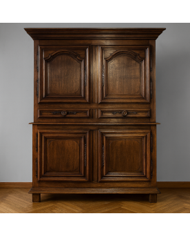Le village de 58 brocanteurs -  Cabinet époque Louis XIII En Chêne Massif