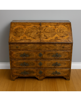 Le village de 58 brocanteurs - Bureau - commode ou commode scriban époque Louis XV en marquéterie