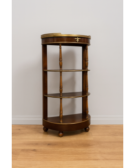 Le village de 58 brocanteurs - Console étagère Parisienne de forme demi lune style Louis XVI en acajou