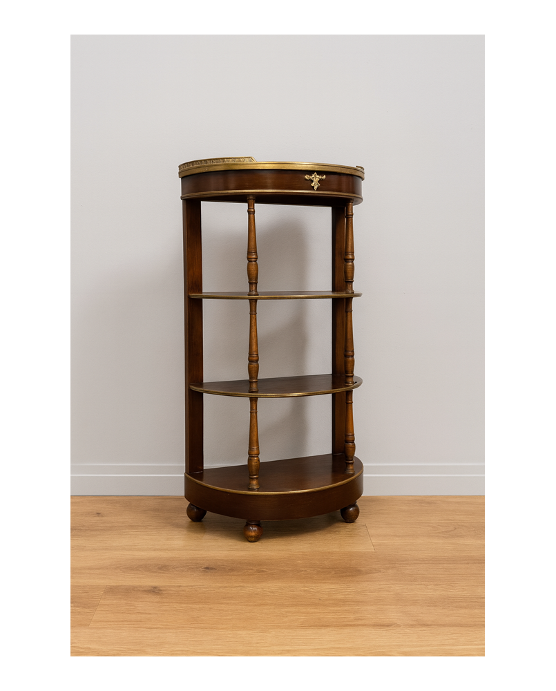 Le village de 58 brocanteurs - Console étagère Parisienne de forme demi lune style Louis XVI en acajou