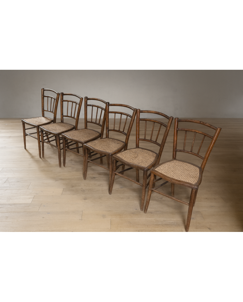 Le village de 58 brocanteurs - D'après Thonet : 6 chaises en bois courbé