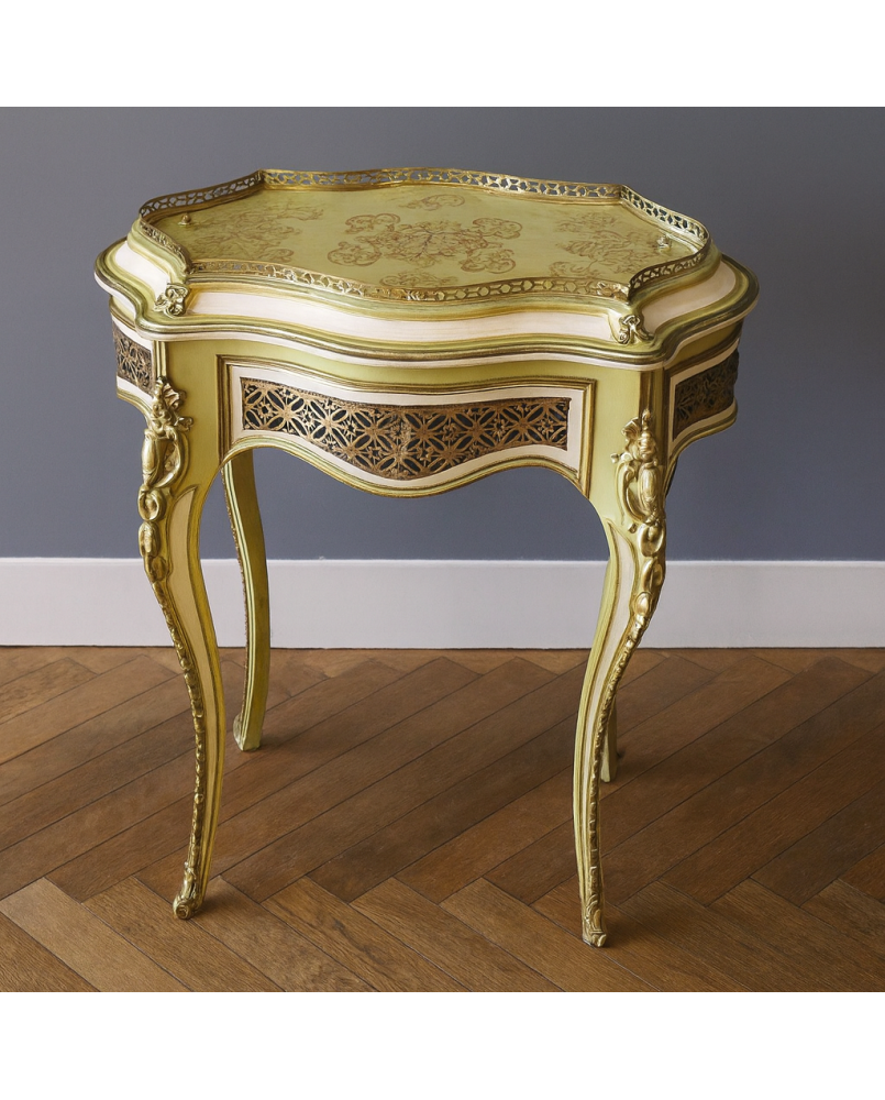 Le village de 58 brocanteurs - Rare Jardiniére Venitienne de style Louis XV en bois laqué et doré