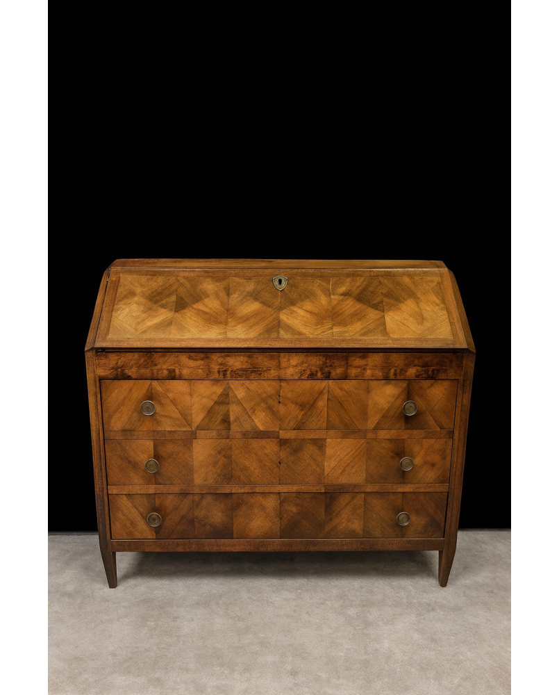 Le village de 58 brocanteurs - Bureau - commode ou commode scriban époque Louis XV en marquéterie
