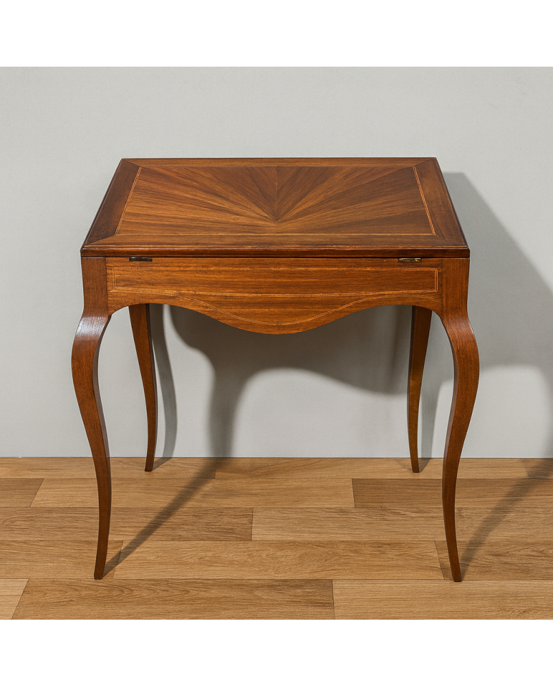 Le village de 58 brocanteurs - Bureau de pente style Louis XV en marquéterie