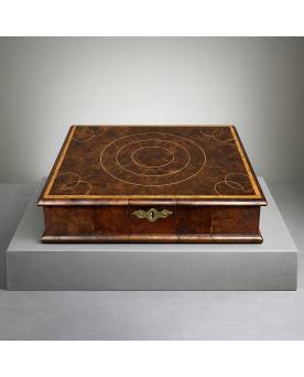 Le village de 58 brocanteurs - Angleterre XIXeme : Grand coffret en marquéterie de bois précieux vers 1880