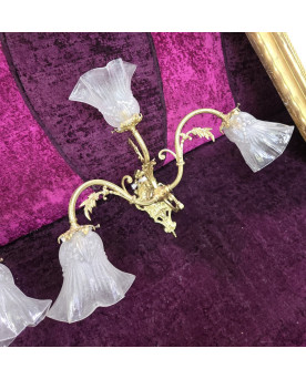 Le village de 58 brocanteurs - paire d'appliques en bronze doré