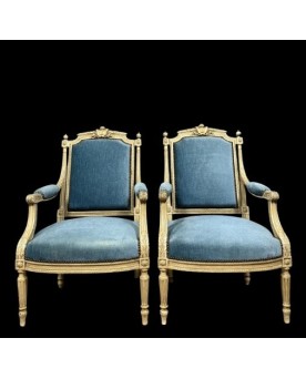 Le village de 58 brocanteurs - Paire de Fauteuils style Louis XVI