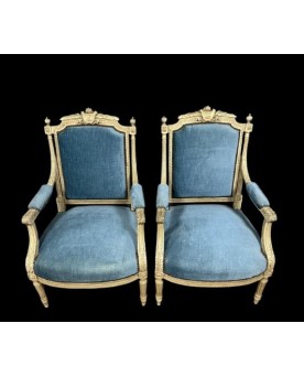 Le village de 58 brocanteurs - Paire de Fauteuils style Louis XVI