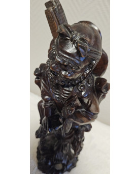 Le village de 58 brocanteurs - Statue Chinoise en bois sculpté – Immortel / Sage taoïste – XIXᵉ siècle