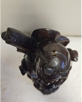 Le village de 58 brocanteurs - Statue Chinoise en bois sculpté – Immortel / Sage taoïste – XIXᵉ siècle