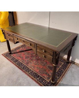 Le village de 58 brocanteurs - Bureau Ministre de centre style empire a cols de cygnes en acajou
