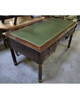Le village de 58 brocanteurs - Bureau Ministre de centre style empire a cols de cygnes en acajou