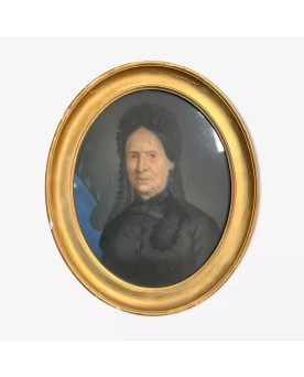 Le village de 58 brocanteurs - Portrait du XIXᵉ siècle représentant une femme vêtue de noir