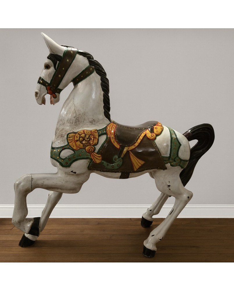 Le village de 58 brocanteurs - Grand cheval de manége carroussel - Art nouveau
