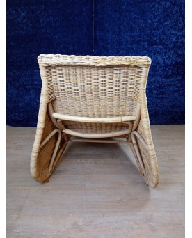 Le village de 58 brocanteurs - Chaise Longue En Osier Et Rotin De Carl Ojerstam Pour Ikea Circa 1980/1990