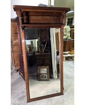 Le village de 58 brocanteurs - Trés grand miroir trumeau époque Art Nouveau en acajou / h 196cm