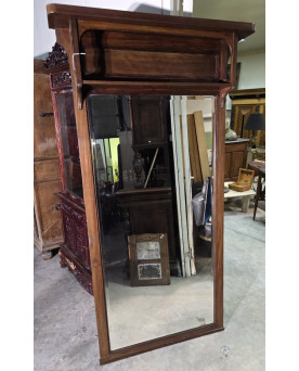 Le village de 58 brocanteurs - Trés grand miroir trumeau époque Art Nouveau en acajou / h 196cm