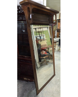 Le village de 58 brocanteurs - Trés grand miroir trumeau époque Art Nouveau en acajou / h 196cm