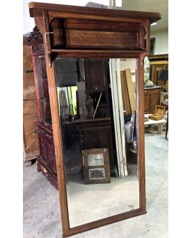 Le village de 58 brocanteurs - Trés grand miroir trumeau époque Art Nouveau en acajou / h 196cm