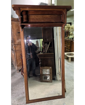 Le village de 58 brocanteurs - Trés grand miroir trumeau époque Art Nouveau en acajou / h 196cm