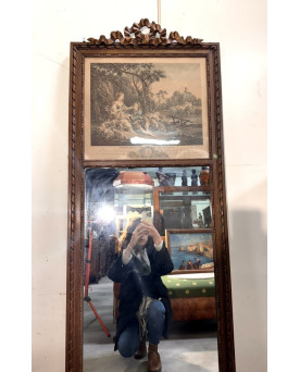 Le village de 58 brocanteurs - Miroir Trumeau style Louis XVI en bois sculpté
