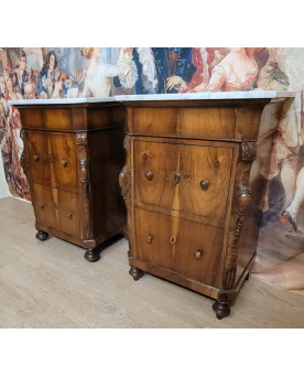 Le village de 58 brocanteurs -  Secrétaire époque Empire en noyer