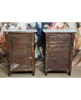 Le village de 58 brocanteurs -  Rare paire de meubles d'apparat Italiens époque Charles X en acajou